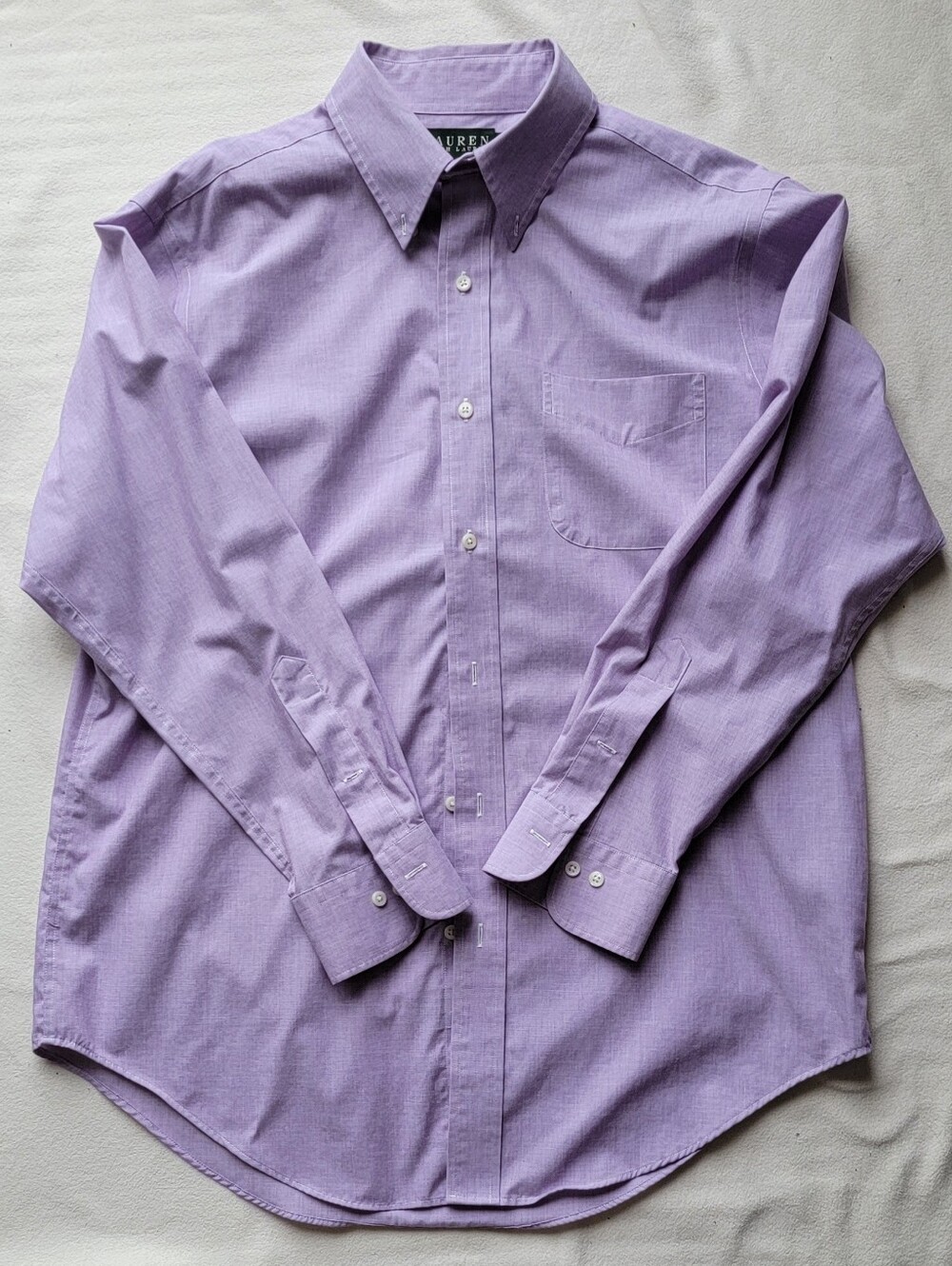 Ralph Lauren Men's Light Purple Button-Down Dress Shirt